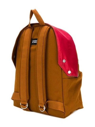Shop Raf Simons Colour Block Backpack In Brown