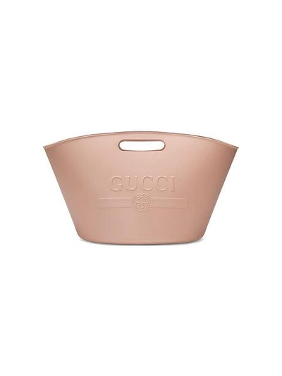 Shop Gucci Logo Top Handle Tote In Pink