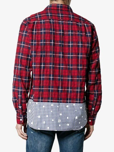 Shop Uniform Experiment Checked Star Panel Shirt In Red
