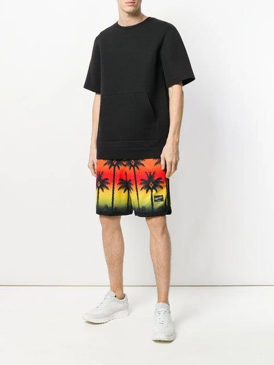 Shop Marcelo Burlon County Of Milan Palm Sunset Bermuda Shorts In Multicolour