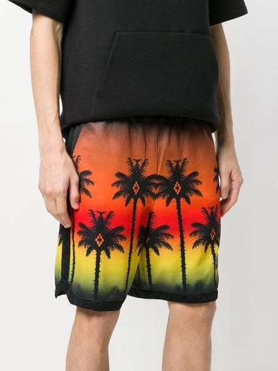 Shop Marcelo Burlon County Of Milan Palm Sunset Bermuda Shorts In Multicolour