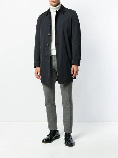 Shop Dell'oglio Straight-fit Buttoned Coat In 6