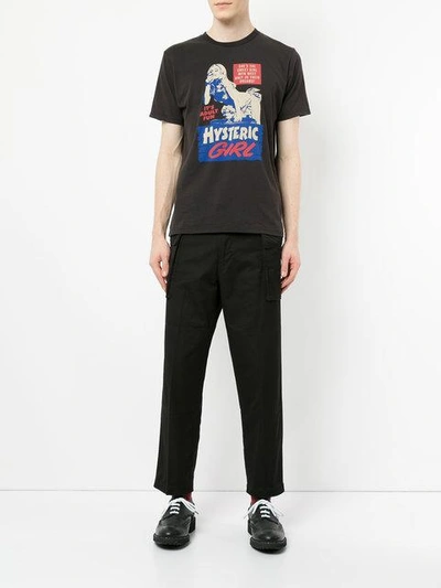 Shop Hysteric Glamour Wide Leg Cargo Trousers - Black