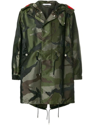 Shop Givenchy Camouflage Parka Coat