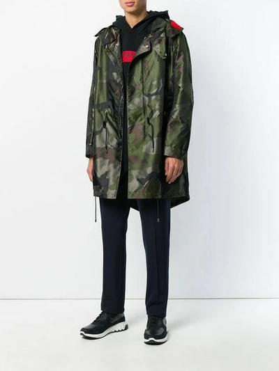 Shop Givenchy Camouflage Parka Coat