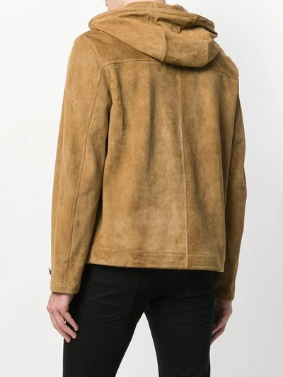 Shop Saint Laurent Pull-over Hooded Jacket - Brown