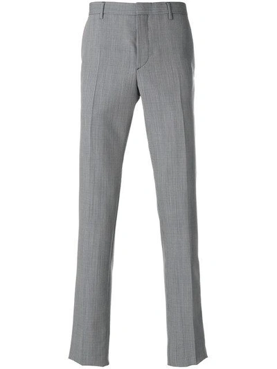Shop Prada Patterned Cropped Tailored Trousers - Grey