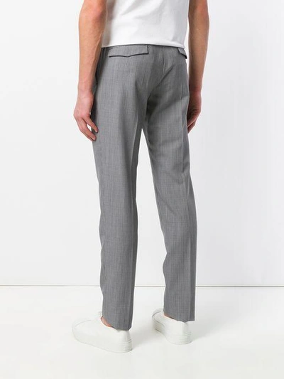 Shop Prada Patterned Cropped Tailored Trousers - Grey