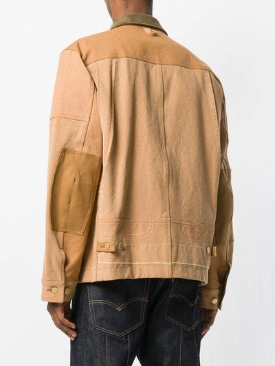 Shop Junya Watanabe X Carhartt Patchwork Jacket In Neutrals