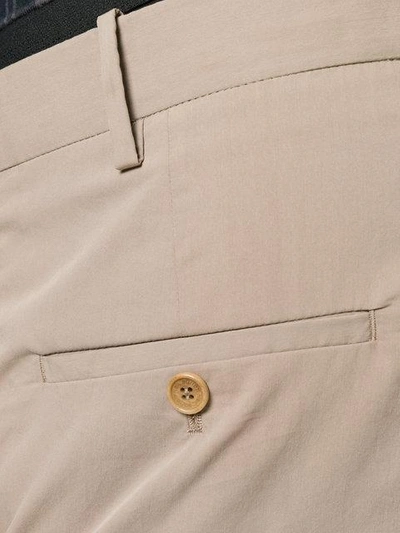 Shop Neil Barrett Cropped Button Cuff Trousers In Neutrals