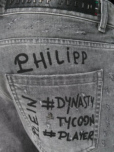 Shop Philipp Plein Shot Denim Jeans In Grey
