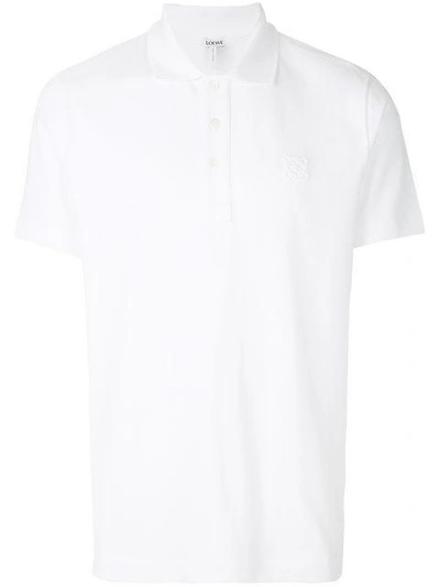 Shop Loewe Anagram Polo Shirt In White