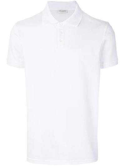 Shop Saint Laurent Short Sleeve Polo Shirt In White