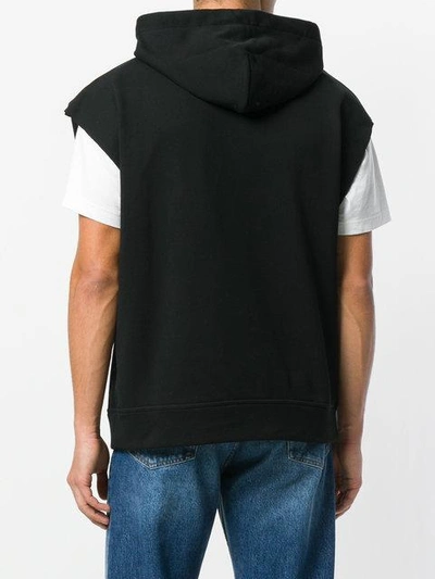 Shop Moschino Studded Sleeveless Hoodie In Black