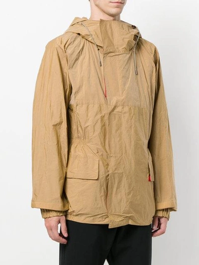 Shop Jil Sander Contrast Touch-strap Jacket In Brown