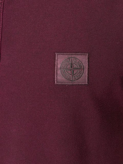 Shop Stone Island Poloshirt Mit Logo-patch - Rot In Red