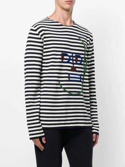 Shop Comme Des Garçons Shirt Striped Sweater - Blue