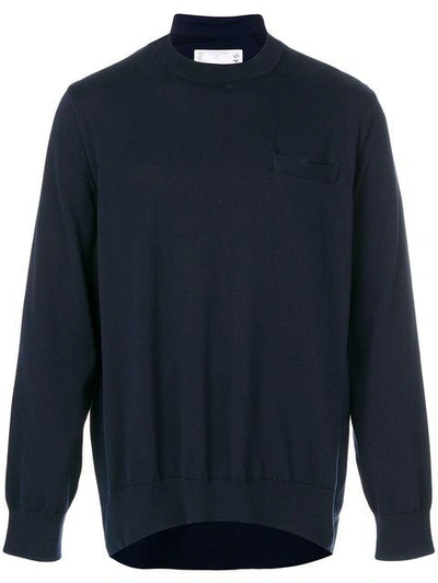 Shop Sacai Chest Pocket Sweater