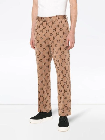 Shop Gucci Double G Tailored Trousers