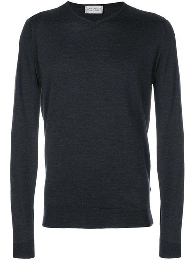 Shop John Smedley Classic Long-sleeve Sweater In Hepburn Smoke