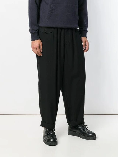 Shop Yohji Yamamoto Hose Mit Weitem Bein In Black