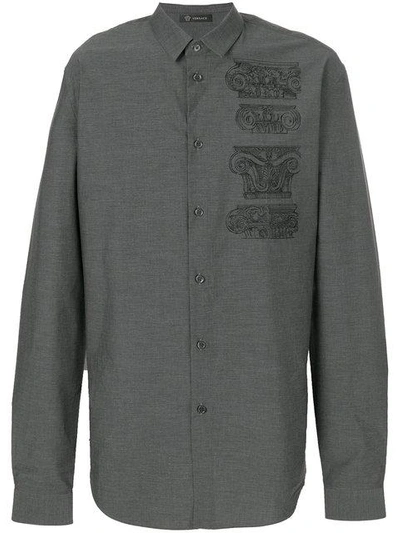 Shop Versace Embroidered Capitelli Shirt