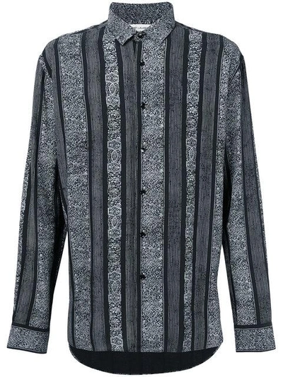 Shop Saint Laurent Striped Design Shirt - Black