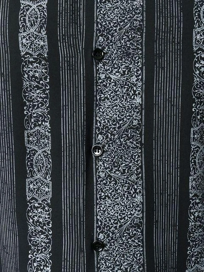 Shop Saint Laurent Striped Design Shirt - Black