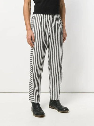 Shop Damir Doma Striped Trousers - Black