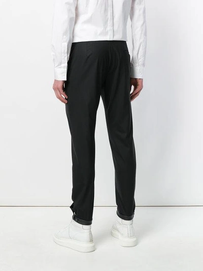 Shop Les Hommes Contrast-panel Fitted Trousers