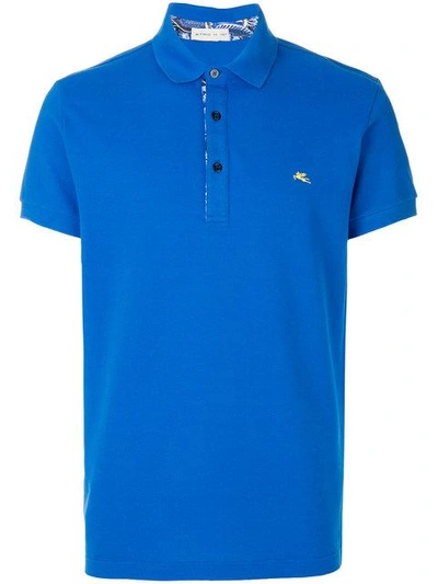 Shop Etro Poloshirt Mit Logo-stickerei In Blue