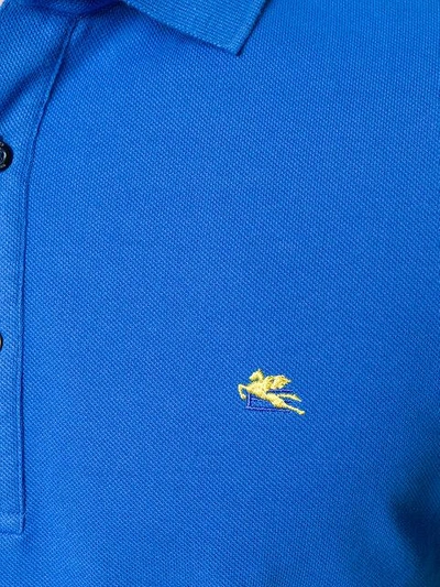Shop Etro Poloshirt Mit Logo-stickerei In Blue