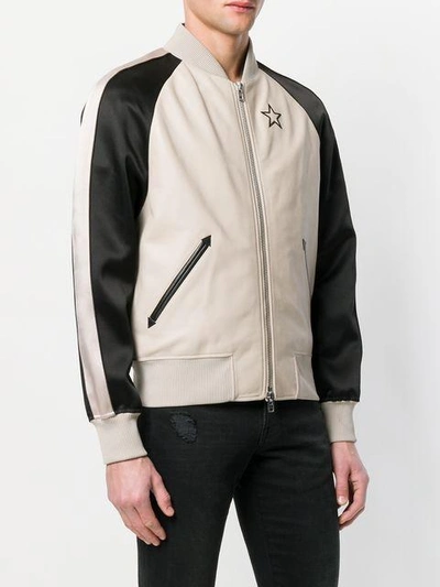 Shop Givenchy Star Bomber Jacket - Neutrals