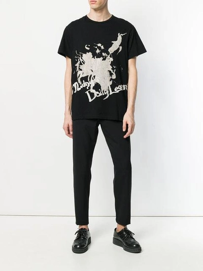 Shop Yohji Yamamoto Splash Print T-shirt - Black