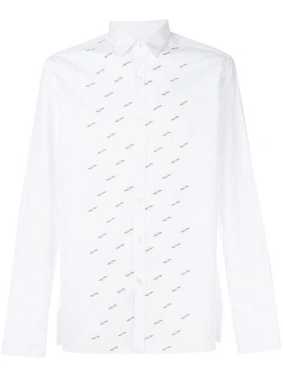 Shop Lanvin Embroidered Poplin Shirt In White
