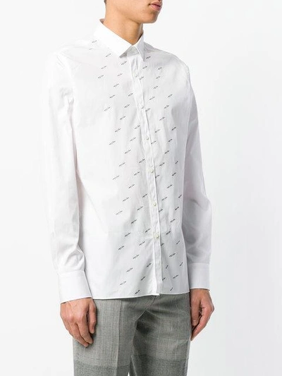 Shop Lanvin Embroidered Poplin Shirt In White
