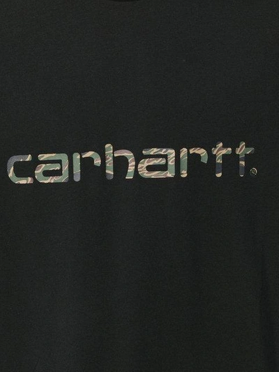 Shop Carhartt Logo Print T-shirt In Black