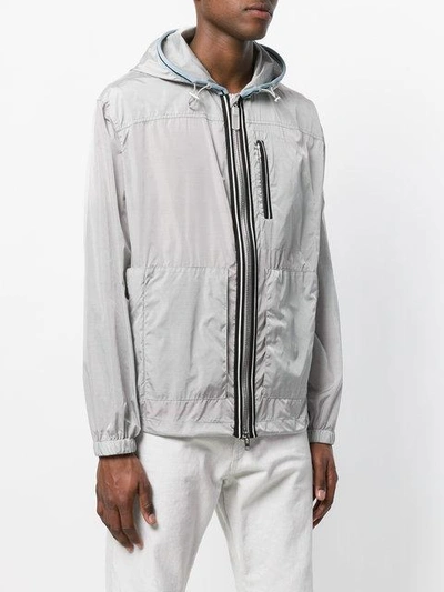 Shop Givenchy Hooded Windbreaker In Grey