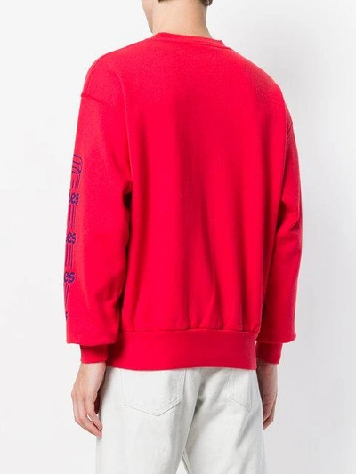 Shop Aries Logo Print Sweatshirt In Red