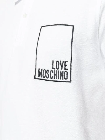 Shop Love Moschino Logo Print Polo Shirt