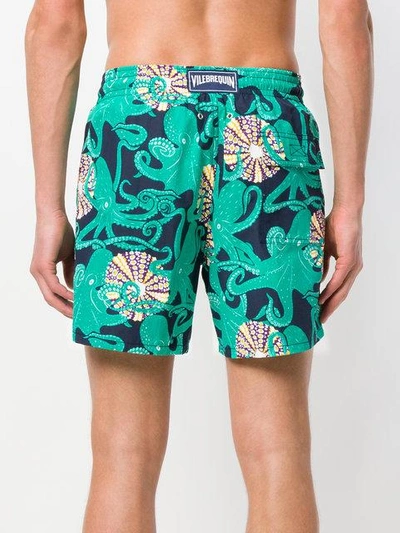 Shop Vilebrequin Octapus Print Swim Shorts - Blue