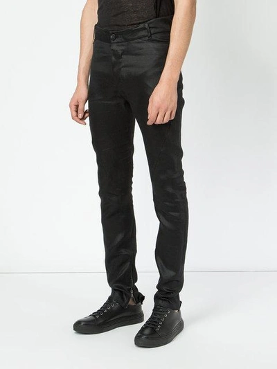 Shop Cedric Jacquemyn High Waist Slim Trousers In Black