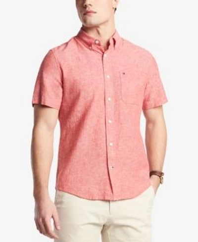 Shop Tommy Hilfiger Men's Porter Linen Shirt, Created For Macy's In Regatta