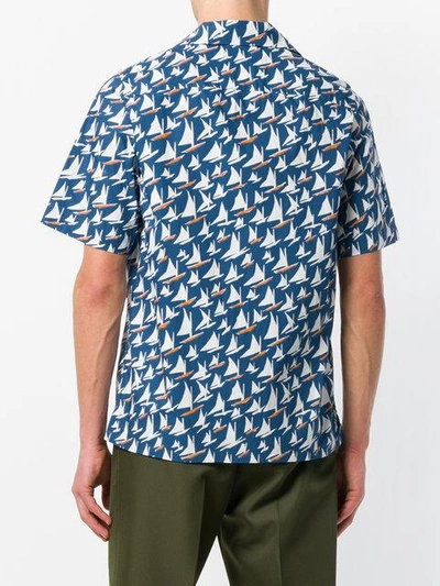 Shop Marni Boat Patterned Shirt - Blue
