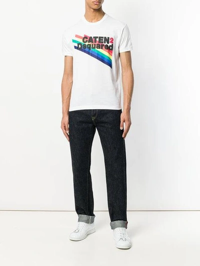 rainbow and slogan T-shirt