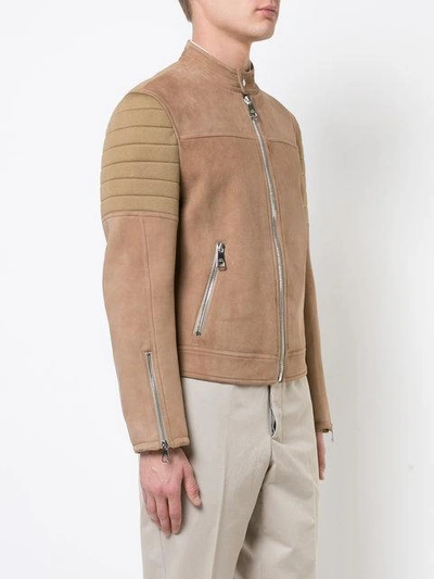 Shop Neil Barrett Biker Jacket In Brown