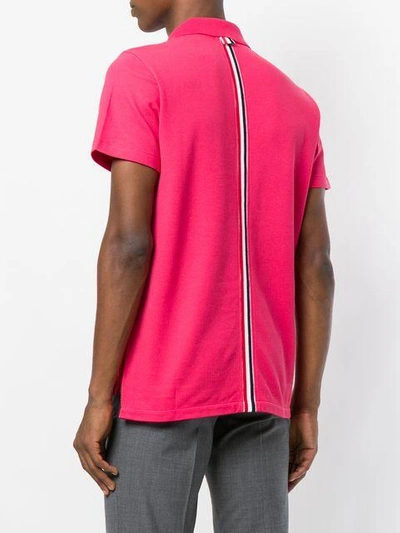 Shop Thom Browne Grosgrain Trim Polo Shirt In Pink