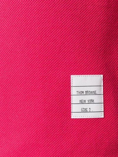 Shop Thom Browne Grosgrain Trim Polo Shirt In Pink