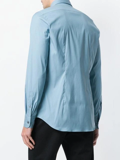 Shop Prada Classic Collared Shirt - Blue