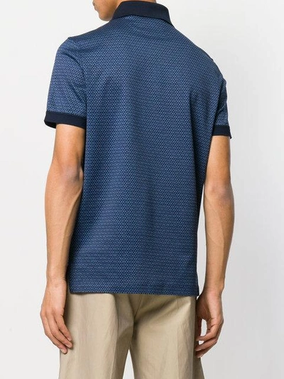 Shop Ferragamo Striped Polo Shirt In Blue